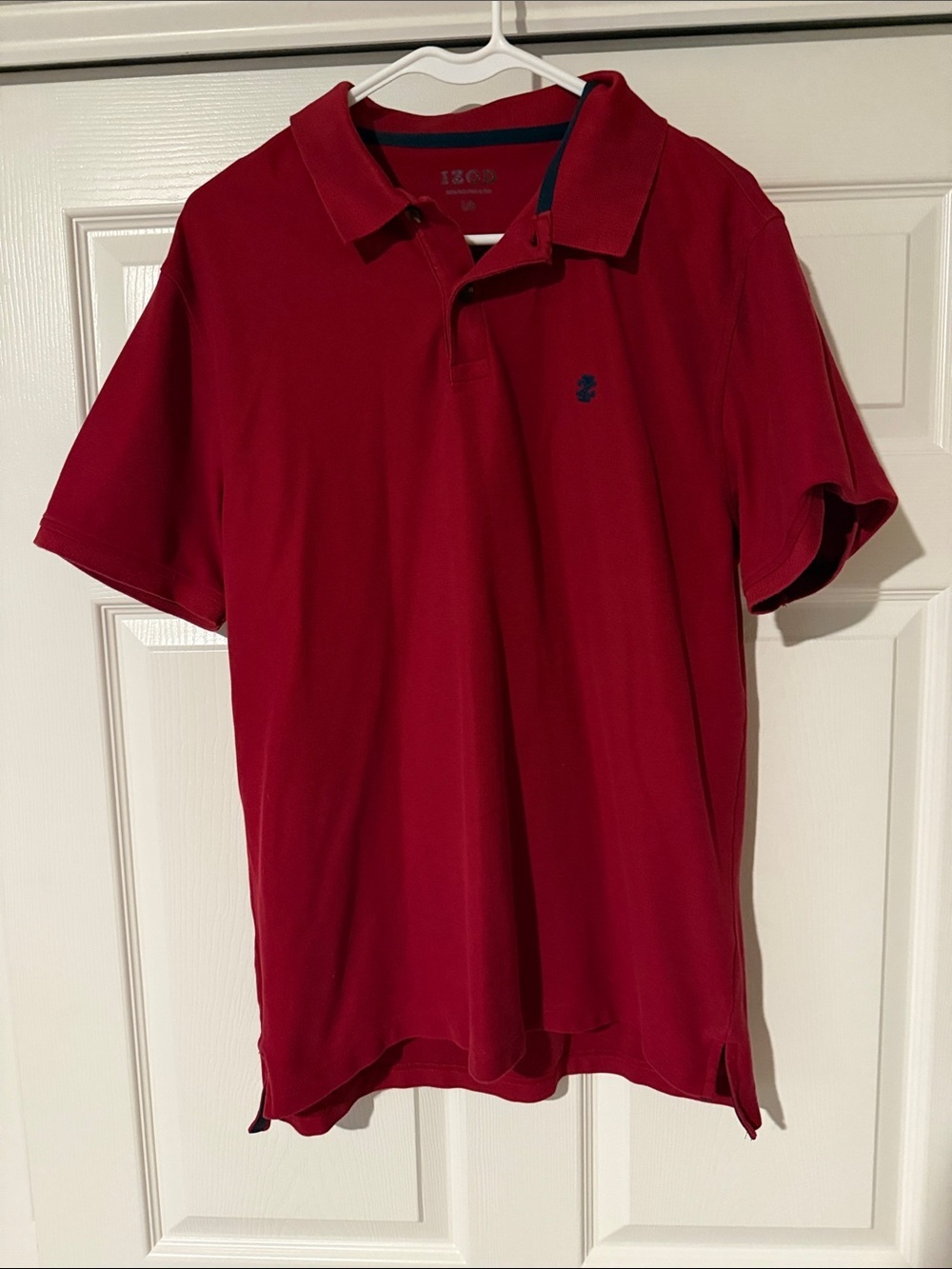 Izod Men's Burgundy Polo with Contrast Logo